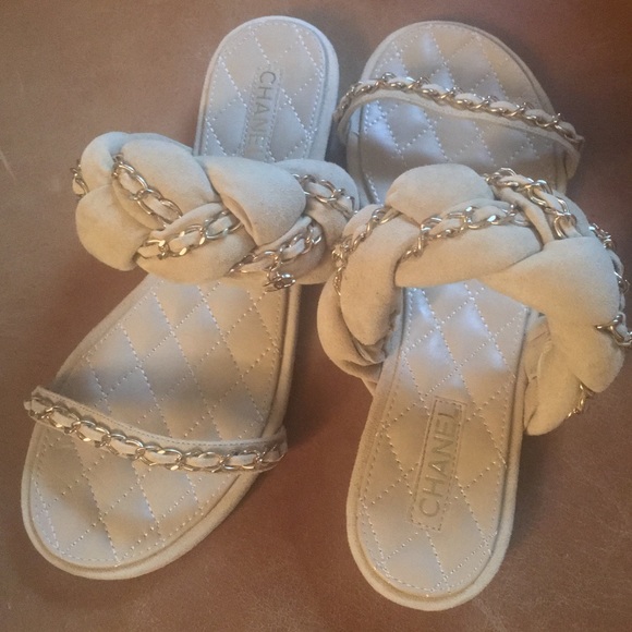 chanel chain link sandals